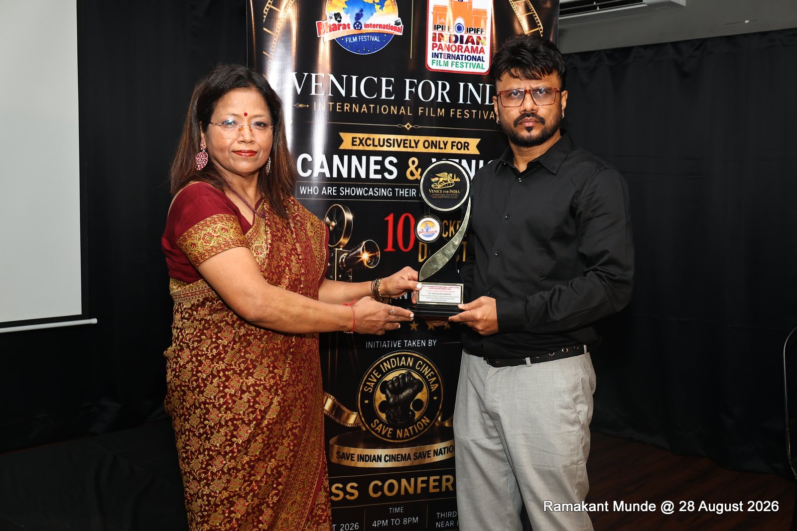 Venice for India International Film Festival Trophy Presentation
